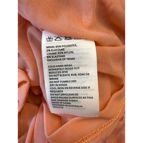 Bardot Women's Felicia Mesh Top Size 10 Red Floral Ruched Blouse - Picture 11 of 12